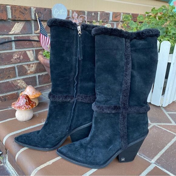 Sam Edelman Ilsa Faux Fur Trim Block Heel Boot Sz 9.5 NWOT - Picture 8 of 14